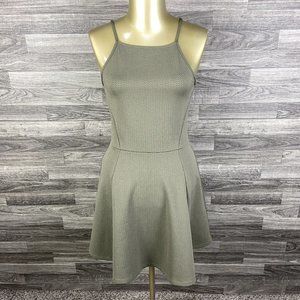 DIVIDED by H&M Spaghetti Straps Olive A-Line Flare Mini Dress Women's Size 4